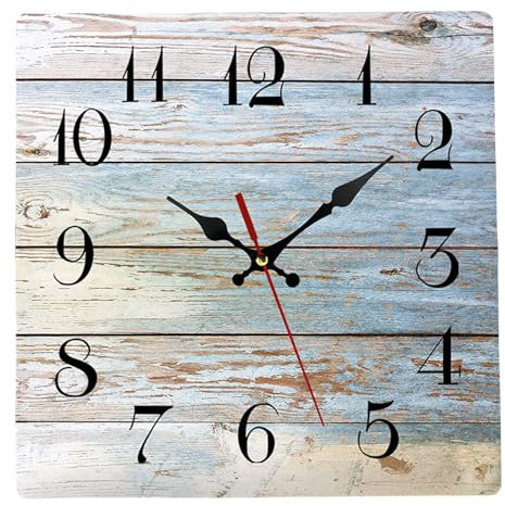 astylishome Große Wanduhr, quadratisch, abstrakt, bunt, leise, nicht tickend, 30 cm, Uhren-Dekoration für Zuhause, Schlafzimmer, Wohnzimmer, Badezimmer, Küche, Büro, Lounge, Dekor 0705