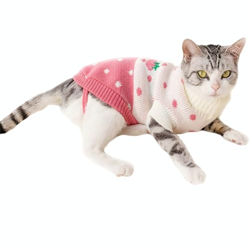Small Dog & Cat Jumper, Knitted Sweater Pullover for Toy Breeds – Chihuahua, Teacup Poodle, Yorkie, Kitten, Soft Turtleneck, Autumn & Winter Pet Apparel, XS