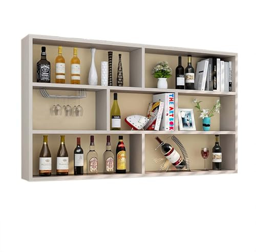 Wandmontierter Likörschrank aus Holz mit modernem Weinglasregal, schwebende Regale für Zuhause, Bar und Küche, Esszimmer