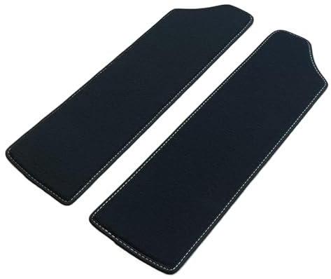 ARIBA Stufenmatten passend für VW T4 Fußmatten für Einstieg Trittstufen Velours Schwarz Nubuk Umrandung mit silberner Naht