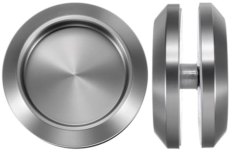 PATIKIL Maniglia Rotonda Per Porte A Vetro Scorrevoli, 2 Pezzi Maniglie Per Porte Bagno Accostate In Acciaio Inox 304 Pomello Di Trazione Diametro Esterno 2.7 Con Viti, Grigio