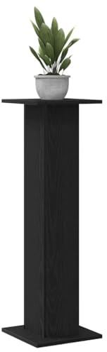 vidaXL Soporte de plantas 2 uds. Roble Negro 30 x 30 x 95 cm | Un look minimalista que le da un giro a tu decoración, Hecho de madera de calidad que aguanta el paso del tiempo,