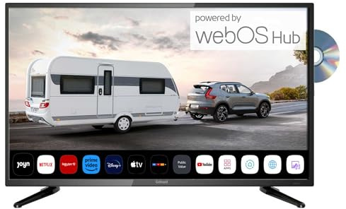 Gelhard GTV2756 27 Zoll Fernseher LED Smart TV WebOS mit DVD und Bluetooth DVB-S2/C/T2 für 12V u. 230Volt WLAN Full HD