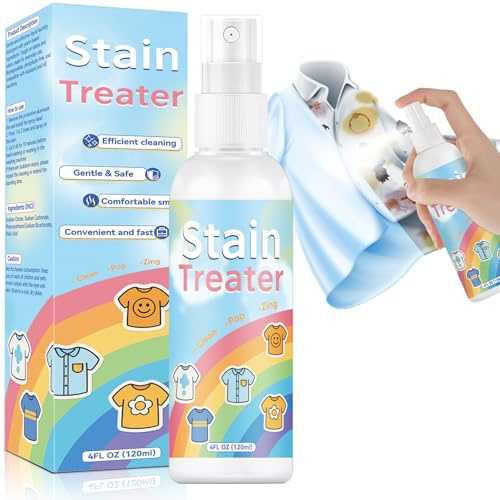 Spray Smacchiatore per Vestiti, 120 ml Lavaggio Smacchiatore per Indumenti, Tripla Azione per Macchie Di Cibo, Grasso, Caffè, Olio Sui Tessuti e Trucco