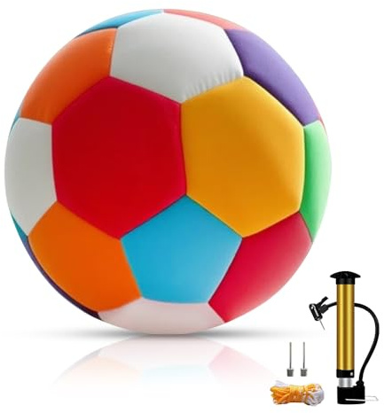 LUFEIS Mjuk mjuk boll fotboll storlek 4, inomhus fotboll träningsboll för hemmet hus, inomhus fotboll för barn och tonåringar, presenter till pojkar tonåringar barn från 3–12 träning