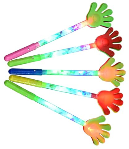 TOYANDONA 5Pcs Luminous Hand Clappers Plastic Palms for Concerts Sports Cheering Parties Glow Dark Clappers Fun Noise-making Cheer Props