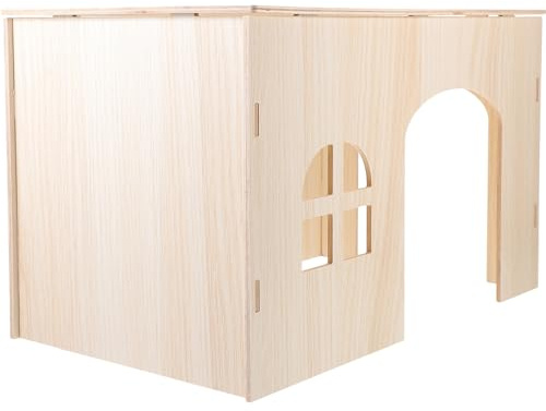 SHINEOFI Cachette Bois pour Hamster Maisonnette Décorative pour Petits Animaux Abri Confortable pour Écureuil Et Rats