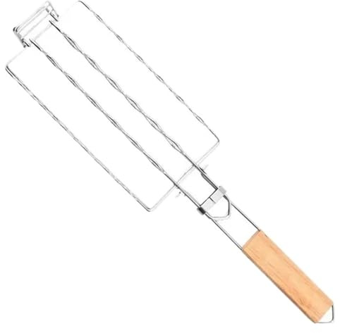 HFYSGVO Cesta de Malla for Asar Salchichas, Parrilla for Picnic, Camping, Barbacoa, Cocina, hogar, Accesorios for