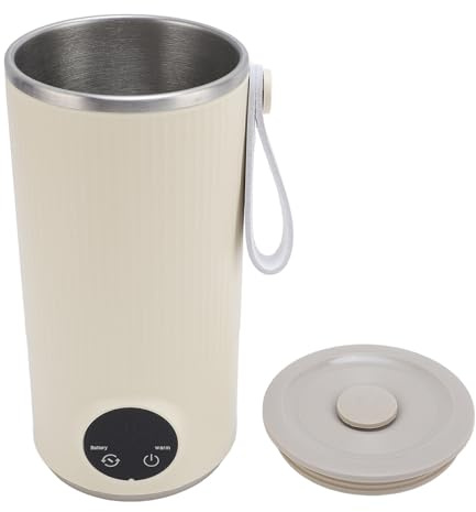 Oreilet Hervidor Eléctrico Viaje, Calentador Biberones Portátil Inalámbrico, Caldera Agua Caliente para té, café, Leche Materna, Fórmula, Calentador Leche con Agitador Giratorio