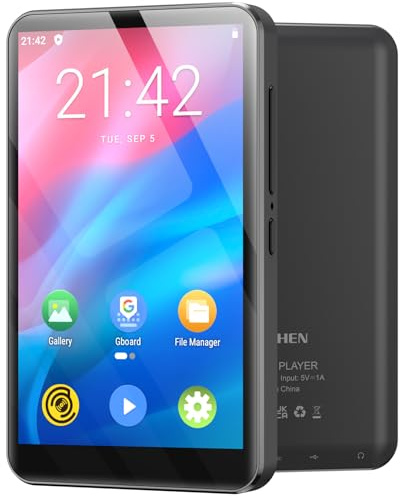 MECHEN Lecteur MP3 Spotify, Bluetooth MP4 Radio WiFi Android 9.0, Écran Tactile 4 Pouces, pour Enfants et Loisirs, Autonomie Longue