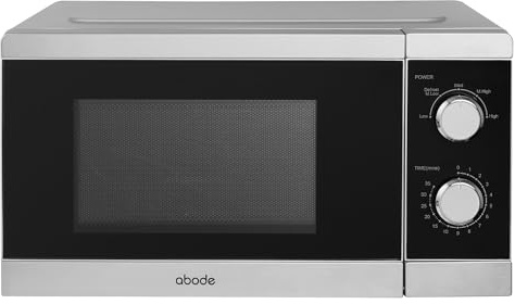 Abode 20L Manual Microwave Stainless Steel 800W with 5 Power Levels & Timer Button & Dial Control Defrost Function AMM2007SS
