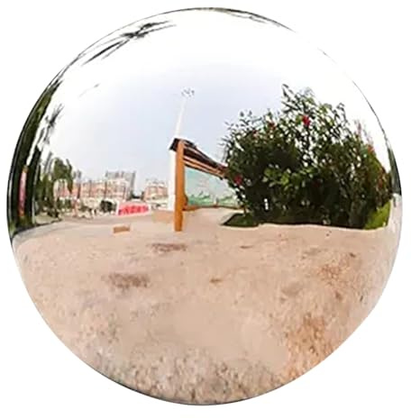 DRESSOOS Sfera Specchio da Giardino in Acciaio Inossidabile Argento Design Semplice per Decorazione Esterni e Interni, e Uso in Prati e Soggiorni