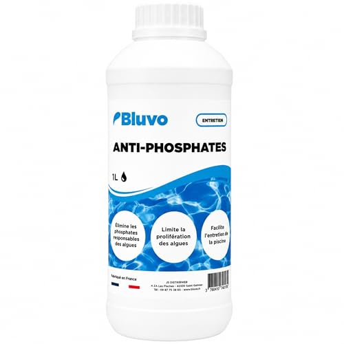 Anti-Phosphates Piscine 1L – Élimine Les Phosphates et Limite Les Algues | Réduit l’Utilisation d’Algicide | Traitement Préventif Eau Claire | Fabriqué en France