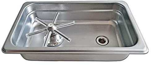YBB - Jarra de vapor portátil para fregadero de cristal, escurridor de cristal, acero inoxidable, arandela de cristal para bar, cafetera