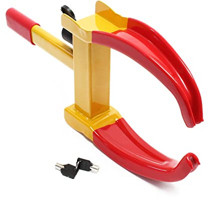 Wiltec Radkralle 480 x 245-340 x 73 mm, für Reifen 175-225 mm, Parkkralle Reifenkralle aus Stahl zur Diebstahlsicherung, Wegfahrsperre inkl. Schlüssel