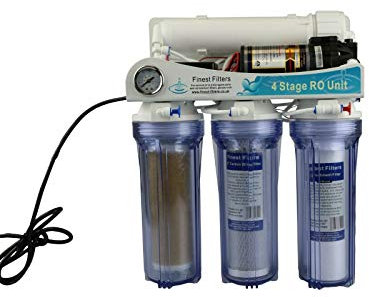 Finest-Filters Reverse Osmosis RO Unit with Booster Pump and DI Stage Pumped 50-100gpd (50gpd)