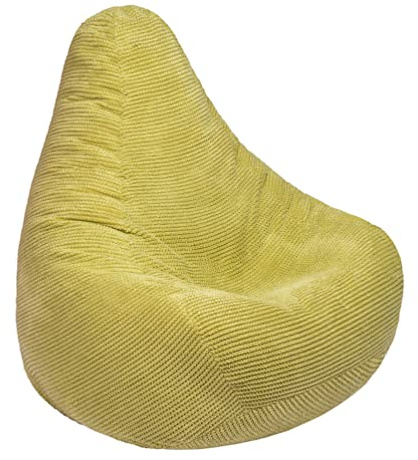 Loft 25 Sitzsack mit Hoher Rückenlehne für Erwachsene | Cordstoff, Innenfutter | Ergonomisches Design für Körperunterstützung (Kalk, Sitzsack)