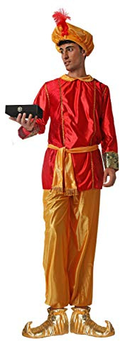 Gojoy shop- Disfraz de Paje para Hombres Navidad Carnaval (Contiene Gorro, Cinturón, Camiseta, Pantalón y Mochila de Cuerdas adulto L=170CM-180CM)