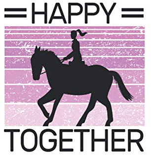 Happy Pferd Together Reiten Reiterin Reiter Reitsport Spruch: KALENDER - Lustiges Retro Geburtstags Geschenk, Geschenkidee - A5 (6x9) - 150 Seiten - ... To-Do Liste, Geburtstag, Jahrgang, Spruch