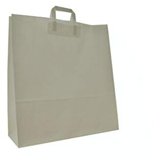 PGV Papiertragetaschen - Weiss mit Flachhenkel - 45 + 17 x 49 cm - Verschiedene Mengen (50 Stück)