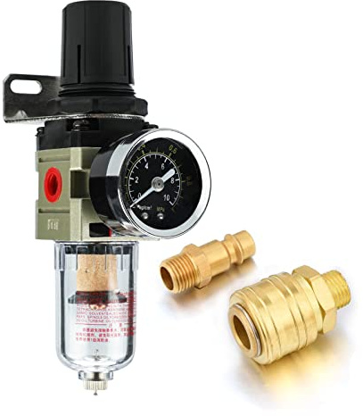 Separador de agua, reductor de presión, regulador de aire comprimido para compresor de aire comprimido, filtro de 1/4 pulgadas con acoplamiento rápido