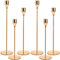DONGQI Set di 6 Portacandele Dorate Per Candele Coniche, Portacandele da Tavolo, Porta Candele Natalizio Candelabri Moderni per Matrimonio Halloween Festa Muro Casa Giardino Bar