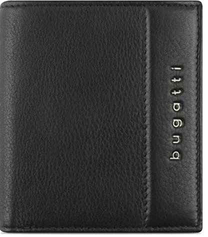 bugatti Nome Hochformatbörse aus Kalbleder, Geldbeutel mit RFID-Schutz, Schwarz