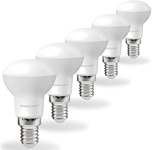 SINCELIGHT LED 5W Glühbirnen mit E14 Sockel, R39 Reflektor mit milchigem Diffusor, Sanfteres und milderes Spotlight, Warmweiß 3000K, Satte Farbe RA≈85, 6er-Pack