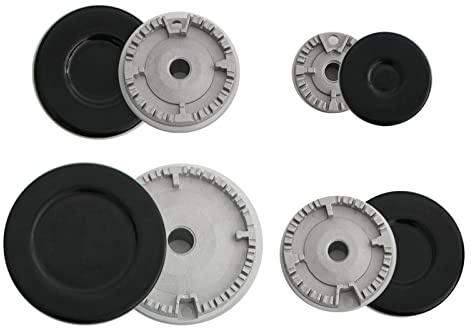 Cooker Hat Set Oven Gas Hob Burner Crown Flame Cap Cover for Kitchen Fit to Most Stove Handles Lid Kit Quality Metal Stove knob 8 PCS