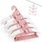 Fousenuk Set di 20 Grucce Appendiabiti Rosa, Appendini per Bambini Impilabili Allungabili Plastica con Gancio a Forma di Orsetto, Appendiabiti Bambini Antiscivolo per Unisex Bambino Neonati