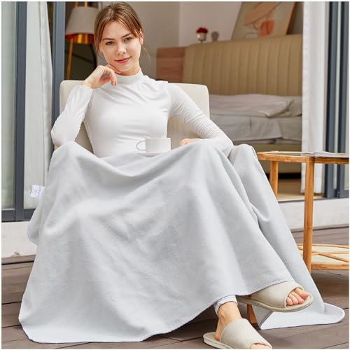 Mia&Coco Polar Fleece Throw 120x150cm, Oeko-Tex Soft Sofa and Bed Blanket, Fluffy Soft Throw for Travel and Camping, Silver Grey