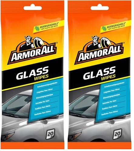 Armor All GAA37020ML Glass Wipes 20 Wipes (Pack of 2)