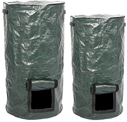 PE Compost Bag, Environmental Compost Bag Garden Waste Bin Homemade Organic Ferment PE Bag for Home Composting, Helps to Reduce Waste (35 x 60CM)