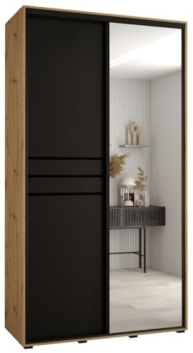 ABIKSMEBLE Armoire Porte Coulissante Miroir Davos 11 - Dressing Adulte - Penderie Vêtement - Garde Robe - Placard - Armoire 3 Portes - Closet