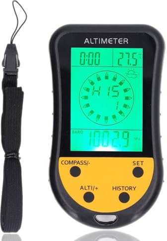 8 in 1 Digital Altimeter,Multifunction Barometer Thermometer Weather with Backlight Portable Sensor for Outdoor Wind Speed Temperature Wind Chill Tester