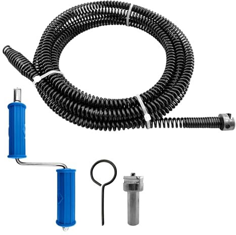 GYHMTOO Sonda sturatubi 3meters, Diametro 10 mm, Stura lavandini e scarichi,con adattatori elettrici e manuali, albero per la pulizia dei tubi