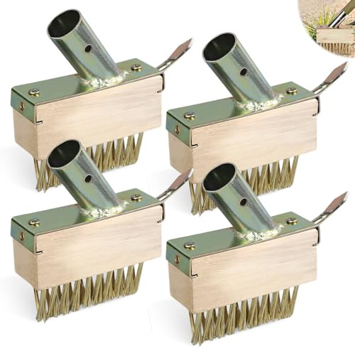 TOATELU 4 stycken ogräs, fogborste: fogkvast med krok, fogborste, ogräsborste, ogräs, fogborste, fogborste med metallborst för ogräs, mossa och alger