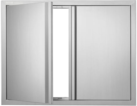 VEVOR Porta di accesso da cucina, 787 x 609 mm, Doppia porta da cucina esterna, Porta in acciaio inossidabile per isola cucina, stazione cucina, mobiletto da esterno