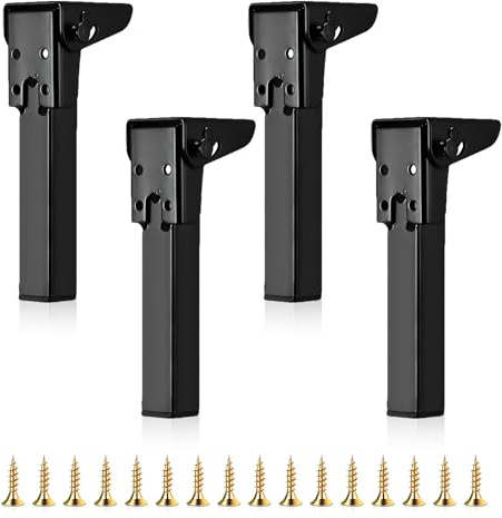 JOLIGAEA 4 Stück Klapptischbeine, 40CM Möbelstützbeine, Faltbare Tischbeine, Metall Schreibtischbeine, Möbelfüße mit Bodenschoner und Schrauben Verfügbar für Schreibtisch Esstisch, Couchtisch, Tisch