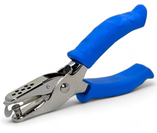 MIJOMA Pinza perforatrice a foro singolo 6 mm – punzonatrice singola in metallo con manici antiscivolo per carta, foto, biglietti, progetti fai da te