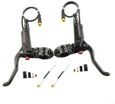 ReachMall 1 Paar 2/3-polige E-Bike-Hydraulischer Bremshebel, elektrische Aluminium-Legierung, Bremsenteile, für E-Bike-Bremsen (3-polig)