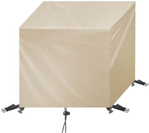 Housse Salon de Jardin 300x180x100cm,Housse de Protection Imperméable pour Salon de Jardin Extérieur en 420D Oxford, Anti-UV, Bâche pour Mobilier de Jardin,Housse Table Jardin Rectangulaire,Beige