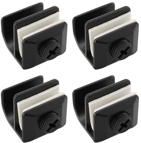 LT Easiyl 4 Pezzi Maniglia Per Porta In Vetro Lega Di Zinco Maniglia Per Morsetto Per Vetrina In Vetro Antiforatura Per Vetrine Da 3-5 Mm Di Spessore Maniglia Per Cucina E Bagno Nera