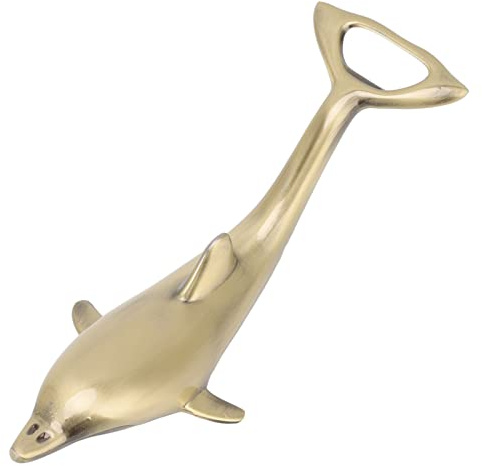 Qukaim Simpatico apribottiglie a forma di delfini, apribottiglie in metallo con aspetto carino, design a risparmio di sforzo, per casa, feste, ristoranti, lunghezza 11,4 cm