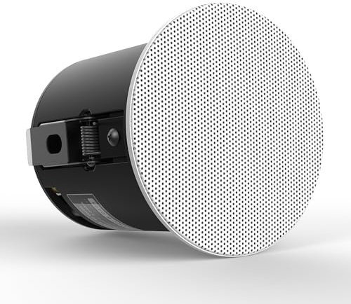 Saulex CK30C - Altavoz de techo redondo empotrable de 3 pulgadas, tweeter de película de seda de 16 núcleos, altavoz coaxial pasivo de 30-60 W, resistente al polvo y a la humedad, apto para patio,