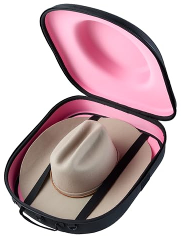 Ozueccr Cowboy Hat Travel Case – Crushproof Carrier for Cowboy, Panama & Tweed Hats with Carrying Handle, Shoulder and Luggage Strap, For Travel and At-Home Storage (Large)