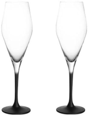 Cenz-888 Flûtes à champagne en cristal - 2 flûtes à champagne dépolies dégradées - Capacité : 250 ml - Verre à vin blanc