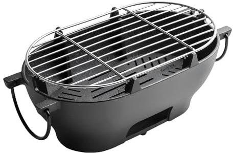 PQPQLI Barbecue Au Charbon De Bois Portable Barbecue À Charbon Fonte, Barbecue Grill De Jardin, Barbecue À Charbon De Table Idéal pour 2 À 3 Personnes(40 * 23 * 12cm)