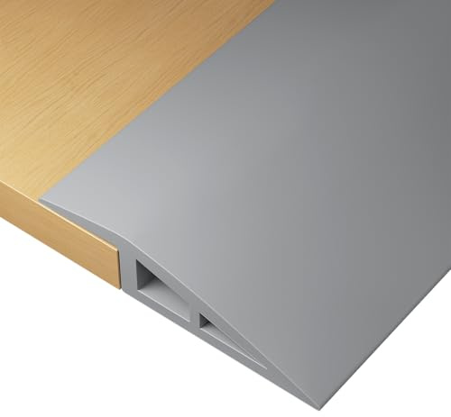KINGHON Übergangsprofil Selbstklebend, 5CM * 2M PVC Übergangsprofil Höhenausgleich, Übergangsleiste Höhenausgleich (Geeignete Höhe 5-10mm), Türleisten Boden Für Teppich Boden