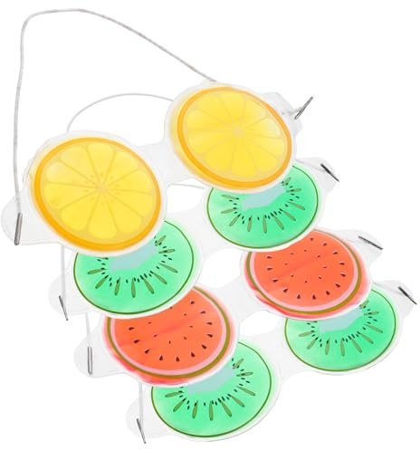 4 Stück Kühlende Augenmaske für Teiliges Fruchtförmige Schlafmaske für Entspannenden Schlaf zur Linderung von Augenbelastung und Schwellungen Wiederverwendbar und Hautfreundlich